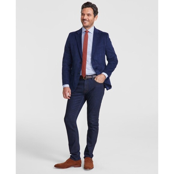 Nautica Men's Modern-Fit Solid Stretch Corduroy Elbow Patch Sport Coat, Navy 48L - Picture 1 of 4